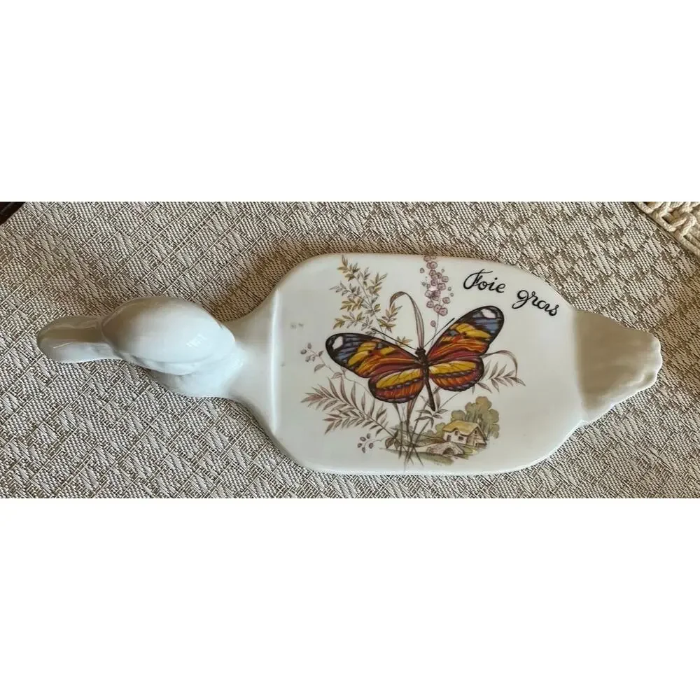 Vintage Porcelain Duck shaped pate’ tray French